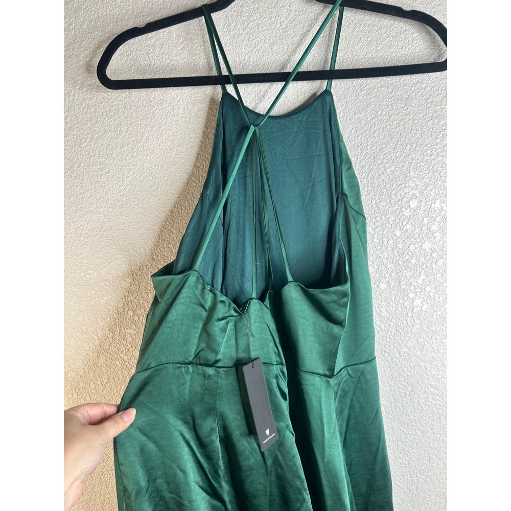 Lulus Make it Elegant Emerald Green Stain Strappy Maxi Dress Size XL New! - Picture 10 of 13